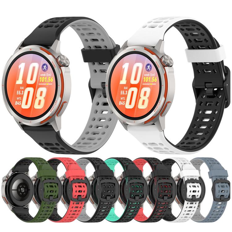 Perforated Double Color Silicone Watch Band, For Huawei Watch GT Runner 2