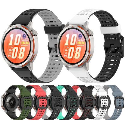 Perforated Double Color Silicone Watch Band, For Huawei Watch GT Runner 2