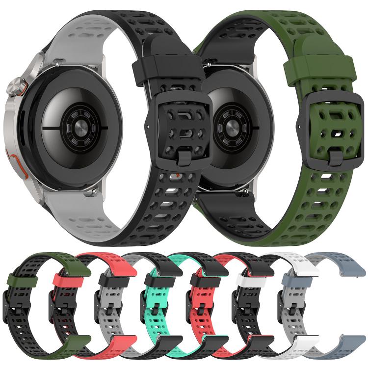 Perforated Double Color Silicone Watch Band, For Huawei Watch GT Runner 2