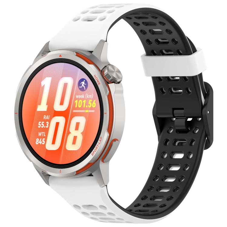 Perforated Double Color Silicone Watch Band, 20mm, 22mm
