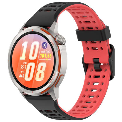 Perforated Double Color Silicone Watch Band, 20mm, 22mm