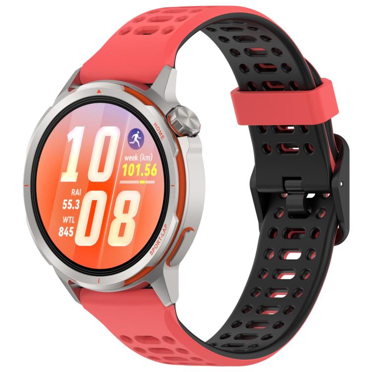 Perforated Double Color Silicone Watch Band, 20mm, 22mm