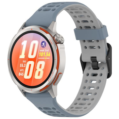 Perforated Double Color Silicone Watch Band, 20mm, 22mm
