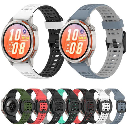 Perforated Double Color Silicone Watch Band, 20mm, 22mm
