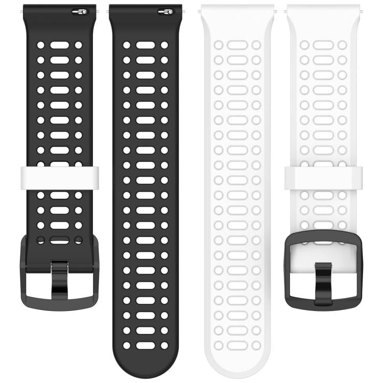 Perforated Double Color Silicone Watch Band, 20mm, 22mm