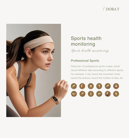 Dora T 1.13 inch AMOLED Screen IP68 Waterproof Lady Smart Watch, Supports Health Monitoring