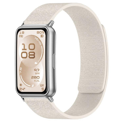Bracelet de montre en silicone magnétique à grain de bois nuage, pour Huawei Band 11 / Band 11 Pro