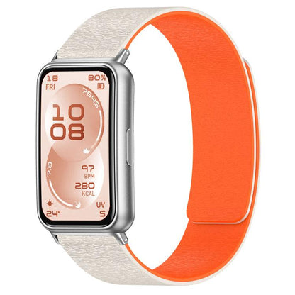Bracelet de montre en silicone magnétique à grain de bois nuage, pour Huawei Band 11 / Band 11 Pro