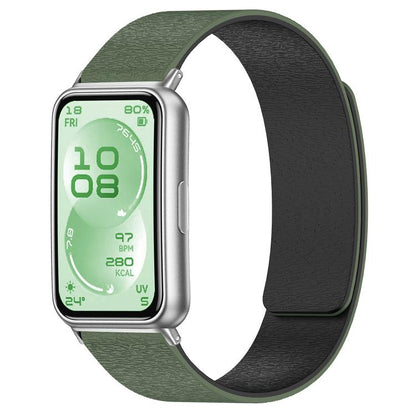 Bracelet de montre en silicone magnétique à grain de bois nuage, pour Huawei Band 11 / Band 11 Pro