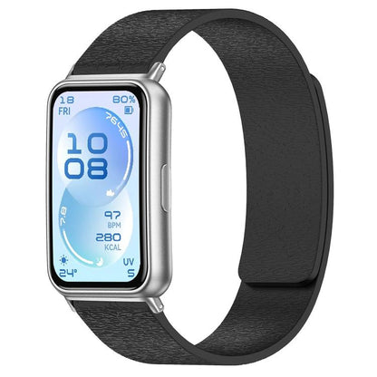 Bracelet de montre en silicone magnétique à grain de bois nuage, pour Huawei Band 11 / Band 11 Pro