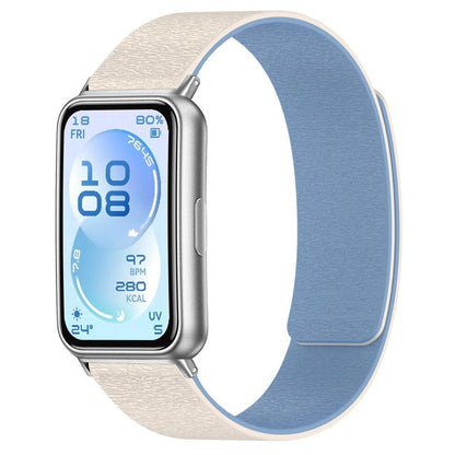 Bracelet de montre en silicone magnétique à grain de bois nuage, pour Huawei Band 11 / Band 11 Pro