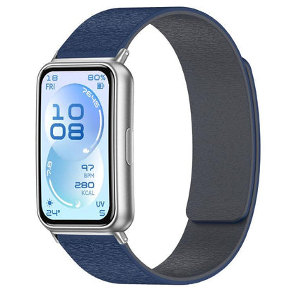 Bracelet de montre en silicone magnétique à grain de bois nuage, pour Huawei Band 11 / Band 11 Pro