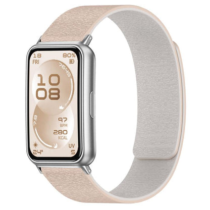 Bracelet de montre en silicone magnétique à grain de bois nuage, pour Huawei Band 11 / Band 11 Pro