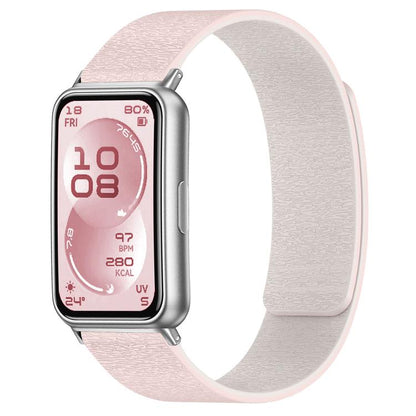 Bracelet de montre en silicone magnétique à grain de bois nuage, pour Huawei Band 11 / Band 11 Pro