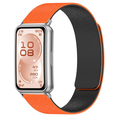 Bracelet de montre en silicone magnétique à grain de bois nuage, pour Huawei Band 11 / Band 11 Pro