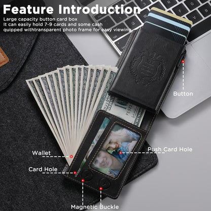 Suteni Oil Wax Pattern Multi-Card Slot Wallet Card Holder