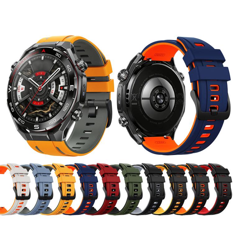 Speed Shadow Sports Two Color Silicone Watch Band, 22mm
