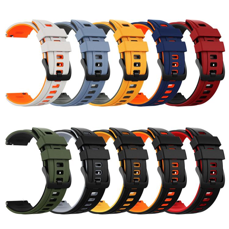Speed Shadow Sports Two Color Silicone Watch Band, 22mm