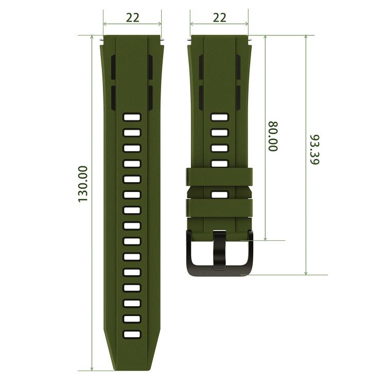 Speed Shadow Sports Two Color Silicone Watch Band, 22mm