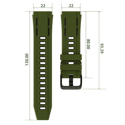 Speed Shadow Sports Two Color Silicone Watch Band, 22mm