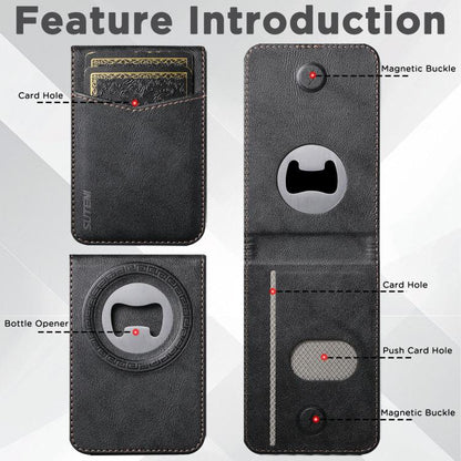 Suteni S5 Bottle Opener, Magnetic Card Holder with Card Slot