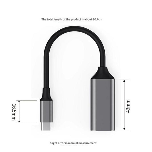 HC-61 HDMI Video Audio Sync Type-C to HDMI Cable 4K / 60Hz Adapter, HC-61