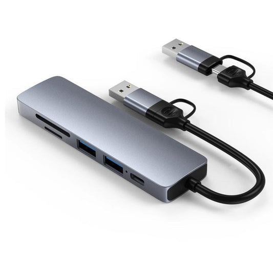 محطة إرساء متعددة المنافذ HC-13FL من النوع C / USB-A إلى USB 3.0 / 2.0، قارئ بطاقات SD وTF، HC-13FL