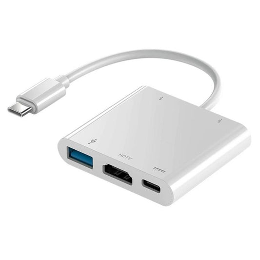 محطة إرساء HC-04D 5 في 1، محول USB 3.0 / 2.0 من النوع C إلى دقة 4K عالية الوضوح، موزع USB-C، HC-04D