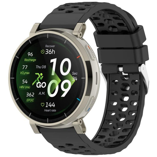 Perforated Pin Buckle Solid Color Silicone Watch Band, For Amazfit Active 3 Premium