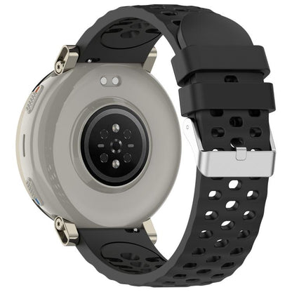 Perforated Pin Buckle Solid Color Silicone Watch Band, For Amazfit Active 3 Premium