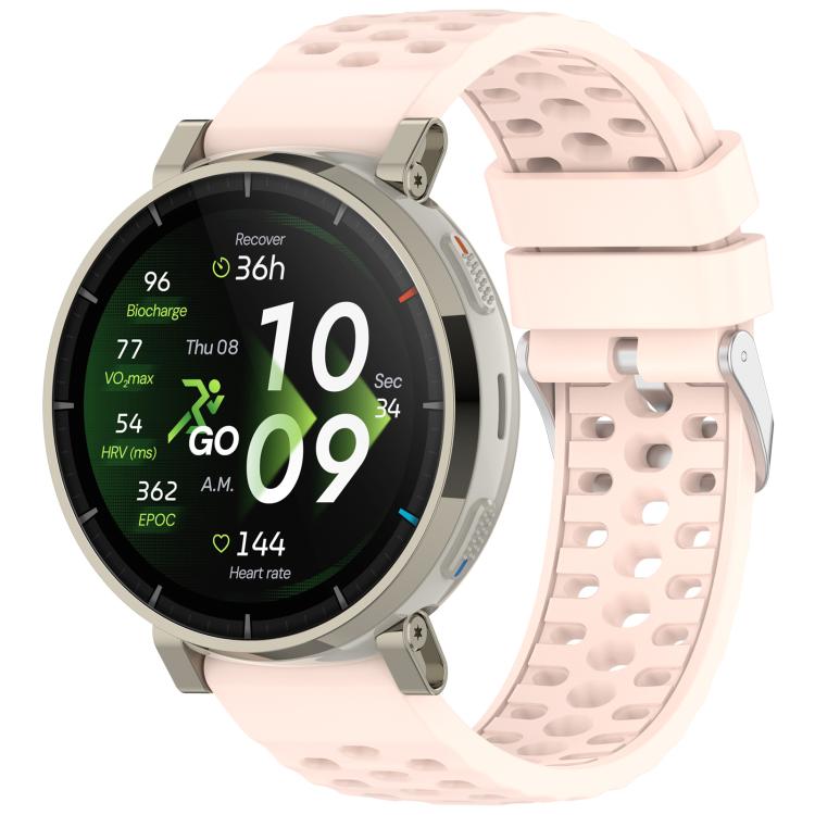 Perforated Pin Buckle Solid Color Silicone Watch Band, For Amazfit Active 3 Premium