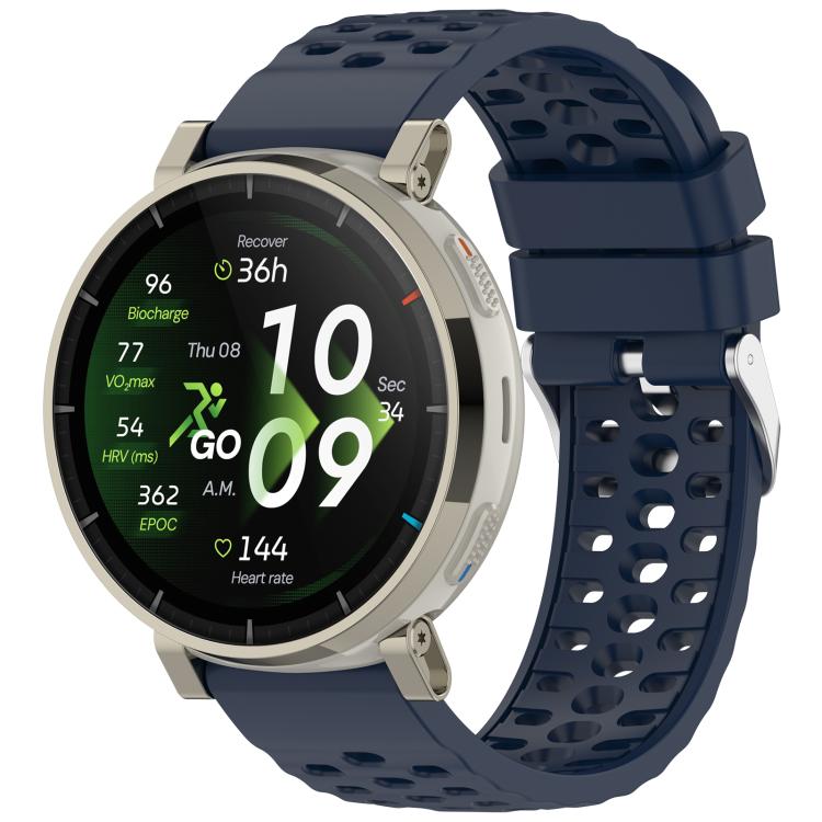 Perforated Pin Buckle Solid Color Silicone Watch Band, For Amazfit Active 3 Premium