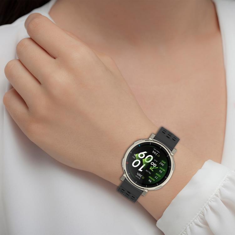 Perforated Pin Buckle Solid Color Silicone Watch Band, For Amazfit Active 3 Premium