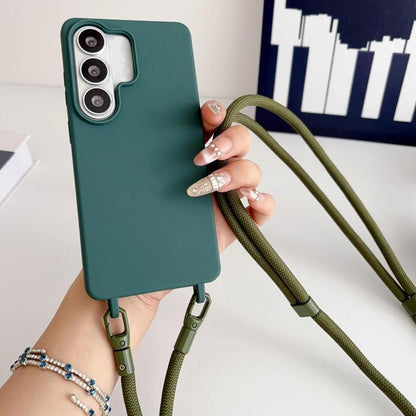 Candy Silicone Shockproof Phone Case with 7mm Crossbody Lanyard, For Samsung Galaxy S26+ 5G, For Samsung Galaxy S25 Edge  5G, For samsung Galaxy S26 Ultra 5G, For Samsung Galaxy S26 5G, For Samsung Galaxy S25 FE 5G, For Samsung Galaxy A17 5G           ...