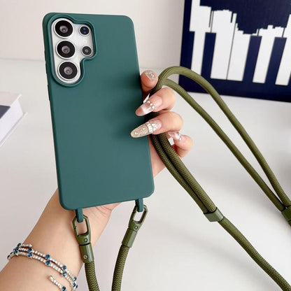 Candy Silicone Shockproof Phone Case with 7mm Crossbody Lanyard, For Samsung Galaxy S26+ 5G, For Samsung Galaxy S25 Edge  5G, For samsung Galaxy S26 Ultra 5G, For Samsung Galaxy S26 5G, For Samsung Galaxy S25 FE 5G, For Samsung Galaxy A17 5G           ...