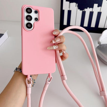 Candy Silicone Shockproof Phone Case with 7mm Crossbody Lanyard, For Samsung Galaxy S26+ 5G, For Samsung Galaxy S25 Edge  5G, For samsung Galaxy S26 Ultra 5G, For Samsung Galaxy S26 5G, For Samsung Galaxy S25 FE 5G, For Samsung Galaxy A17 5G           ...