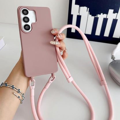Candy Silicone Shockproof Phone Case with 7mm Crossbody Lanyard, For Samsung Galaxy S26+ 5G, For Samsung Galaxy S25 Edge  5G, For samsung Galaxy S26 Ultra 5G, For Samsung Galaxy S26 5G, For Samsung Galaxy S25 FE 5G, For Samsung Galaxy A17 5G           ...