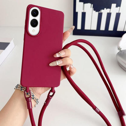 Candy Silicone Shockproof Phone Case with 7mm Crossbody Lanyard, For Samsung Galaxy S26+ 5G, For Samsung Galaxy S25 Edge  5G, For samsung Galaxy S26 Ultra 5G, For Samsung Galaxy S26 5G, For Samsung Galaxy S25 FE 5G, For Samsung Galaxy A17 5G           ...