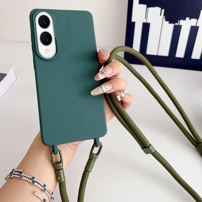 Candy Silicone Shockproof Phone Case with 7mm Crossbody Lanyard, For Samsung Galaxy S26+ 5G, For Samsung Galaxy S25 Edge  5G, For samsung Galaxy S26 Ultra 5G, For Samsung Galaxy S26 5G, For Samsung Galaxy S25 FE 5G, For Samsung Galaxy A17 5G           ...