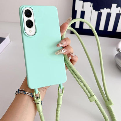 Candy Silicone Shockproof Phone Case with 7mm Crossbody Lanyard, For Samsung Galaxy S26+ 5G, For Samsung Galaxy S25 Edge  5G, For samsung Galaxy S26 Ultra 5G, For Samsung Galaxy S26 5G, For Samsung Galaxy S25 FE 5G, For Samsung Galaxy A17 5G           ...