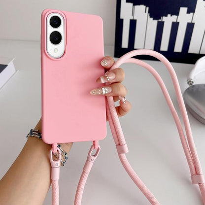 Candy Silicone Shockproof Phone Case with 7mm Crossbody Lanyard, For Samsung Galaxy S26+ 5G, For Samsung Galaxy S25 Edge  5G, For samsung Galaxy S26 Ultra 5G, For Samsung Galaxy S26 5G, For Samsung Galaxy S25 FE 5G, For Samsung Galaxy A17 5G           ...