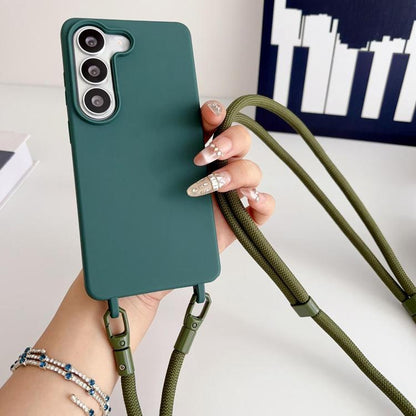 Candy Silicone Shockproof Phone Case with 7mm Crossbody Lanyard, For Samsung Galaxy S26+ 5G, For Samsung Galaxy S25 Edge  5G, For samsung Galaxy S26 Ultra 5G, For Samsung Galaxy S26 5G, For Samsung Galaxy S25 FE 5G, For Samsung Galaxy A17 5G           ...
