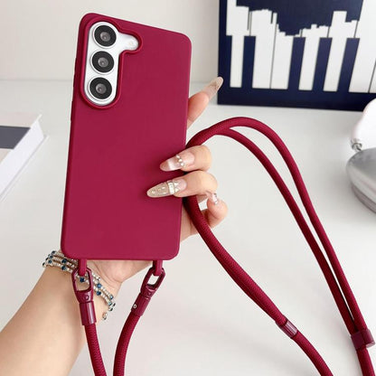 Candy Silicone Shockproof Phone Case with 7mm Crossbody Lanyard, For Samsung Galaxy S26+ 5G, For Samsung Galaxy S25 Edge  5G, For samsung Galaxy S26 Ultra 5G, For Samsung Galaxy S26 5G, For Samsung Galaxy S25 FE 5G, For Samsung Galaxy A17 5G           ...