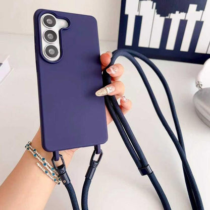 Candy Silicone Shockproof Phone Case with 7mm Crossbody Lanyard, For Samsung Galaxy S26+ 5G, For Samsung Galaxy S25 Edge  5G, For samsung Galaxy S26 Ultra 5G, For Samsung Galaxy S26 5G, For Samsung Galaxy S25 FE 5G, For Samsung Galaxy A17 5G           ...
