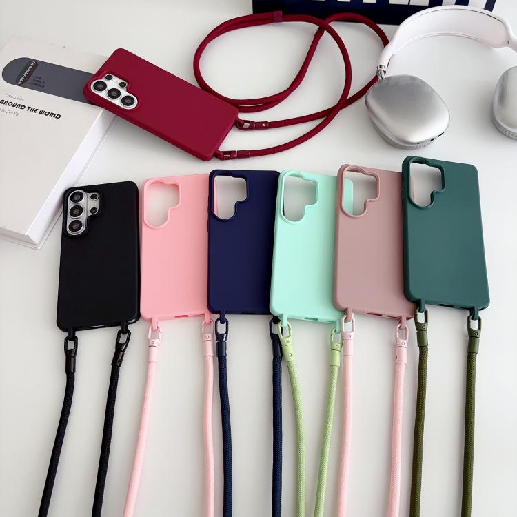 Candy Silicone Shockproof Phone Case with 7mm Crossbody Lanyard, For Samsung Galaxy S26+ 5G, For Samsung Galaxy S25 Edge  5G, For samsung Galaxy S26 Ultra 5G, For Samsung Galaxy S26 5G, For Samsung Galaxy S25 FE 5G, For Samsung Galaxy A17 5G           ...