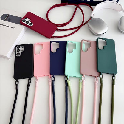 Candy Silicone Shockproof Phone Case with 7mm Crossbody Lanyard, For Samsung Galaxy S26+ 5G, For Samsung Galaxy S25 Edge  5G, For samsung Galaxy S26 Ultra 5G, For Samsung Galaxy S26 5G, For Samsung Galaxy S25 FE 5G, For Samsung Galaxy A17 5G           ...