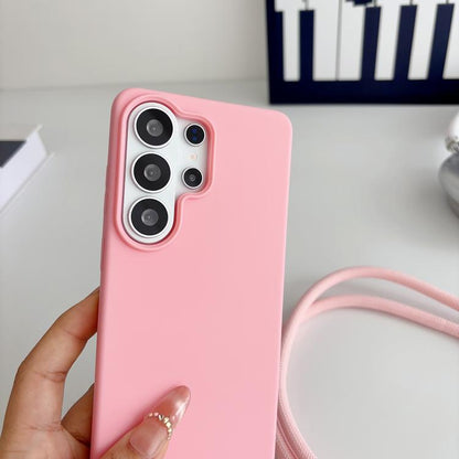 Candy Silicone Shockproof Phone Case with 7mm Crossbody Lanyard, For Samsung Galaxy S26+ 5G, For Samsung Galaxy S25 Edge  5G, For samsung Galaxy S26 Ultra 5G, For Samsung Galaxy S26 5G, For Samsung Galaxy S25 FE 5G, For Samsung Galaxy A17 5G           ...