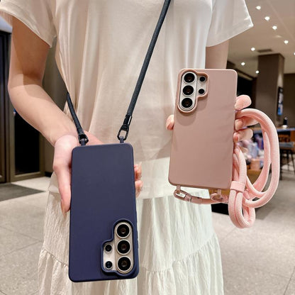Candy Silicone Shockproof Phone Case with 7mm Crossbody Lanyard, For Samsung Galaxy S26+ 5G, For Samsung Galaxy S25 Edge  5G, For samsung Galaxy S26 Ultra 5G, For Samsung Galaxy S26 5G, For Samsung Galaxy S25 FE 5G, For Samsung Galaxy A17 5G           ...