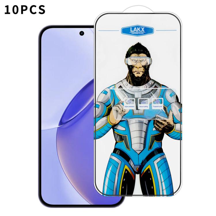 10pcs Blue Gorilla Anti-fingerprint Anti-static Silk Screen HD Electroplated Tempered Glass Film, For Realme Neo8, For Realme 16 Pro 5G, For Realme GT 8 Pro Global, For Realme C71 4G, For Realme C73 5G, For Realme Neo7 Turbo, For Realme GT 7T          ...