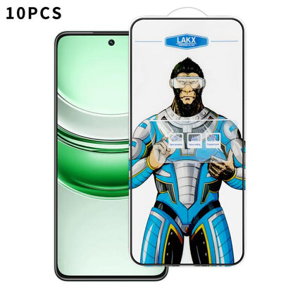 10pcs Blue Gorilla Anti-fingerprint Anti-static Silk Screen HD Electroplated Tempered Glass Film, For Realme Neo8, For Realme 16 Pro 5G, For Realme GT 8 Pro Global, For Realme C71 4G, For Realme C73 5G, For Realme Neo7 Turbo, For Realme GT 7T          ...